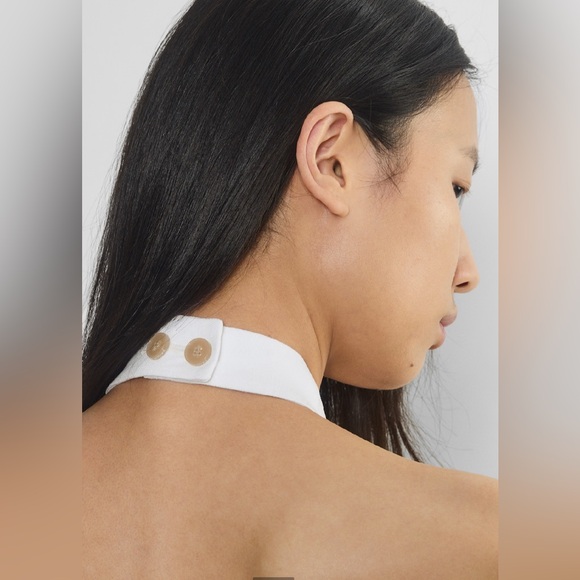 NWT Aritzia Wilfred CruiseLinen™ Lisbon Vest White Size 6 Slim-fit linen halter - Picture 7 of 16